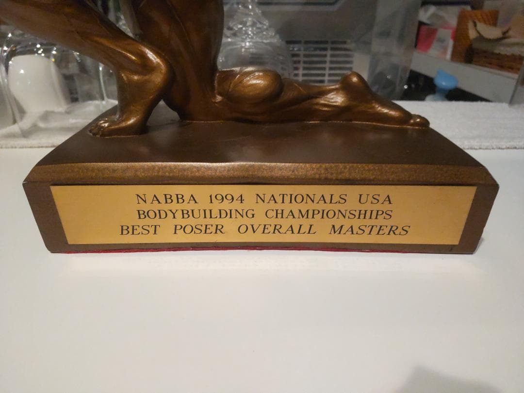 アメリカ選手権大会 優勝 ボディビル トロフィー 置物 オブジェ★ゴールドジム
