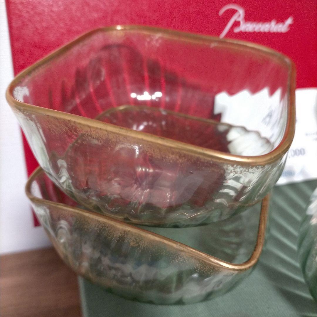 1910年頃 オールドバカラ Baccarat スクエアボウル 角鉢 5個セット