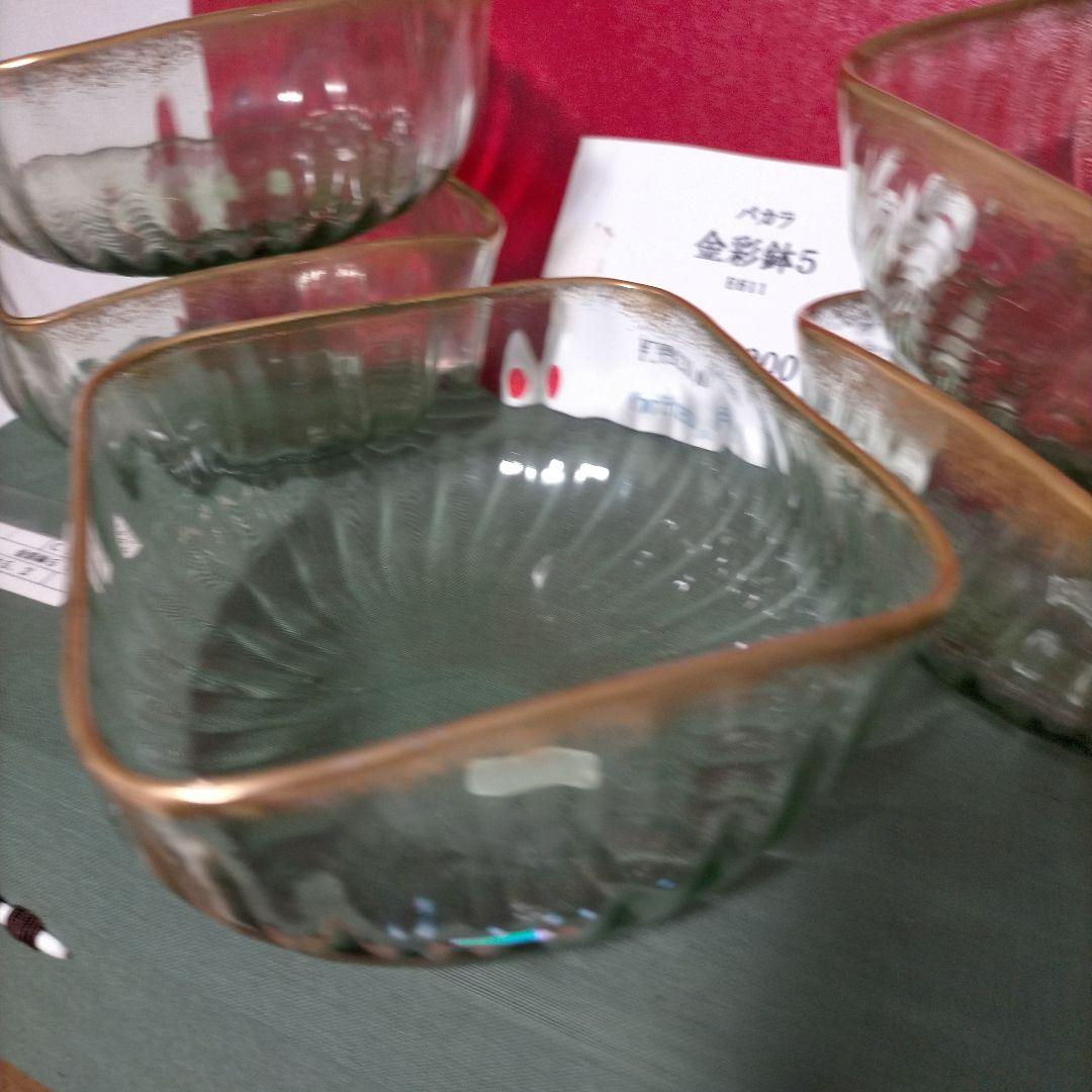 1910年頃 オールドバカラ Baccarat スクエアボウル 角鉢 5個セット