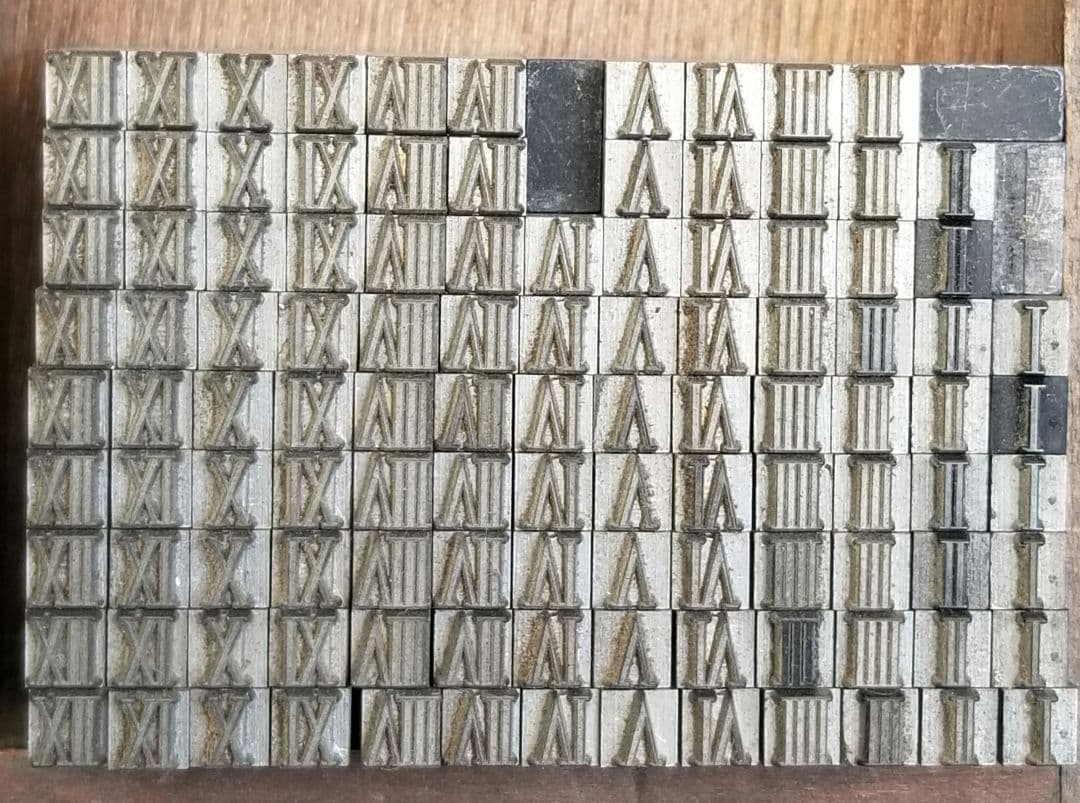 セール【ローマ数字】活字 活版 旧1号 4号 5号 9pt 6号