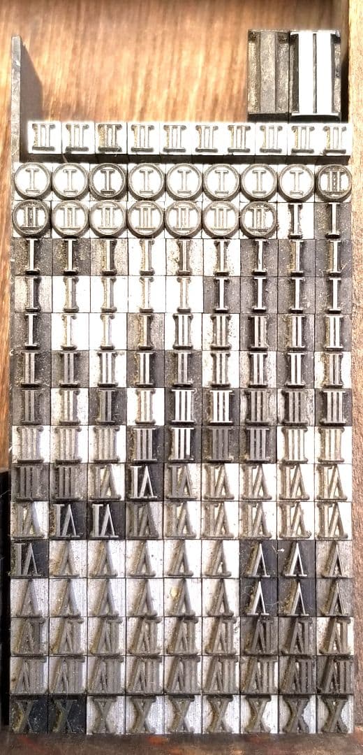 セール【ローマ数字】活字 活版 旧1号 4号 5号 9pt 6号