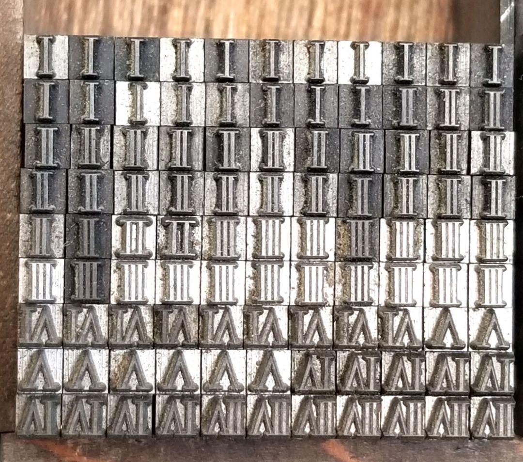 セール【ローマ数字】活字 活版 旧1号 4号 5号 9pt 6号