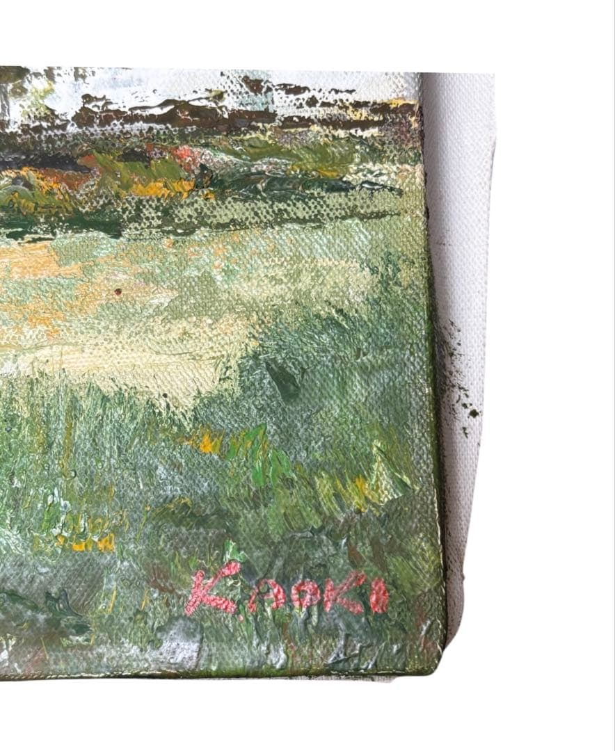 青木一男作　F6 風景画／油絵　絵画　油彩