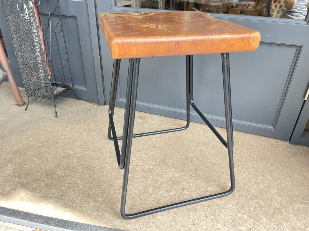 2B7108【無垢×アイアン】スツール アイアンスツール