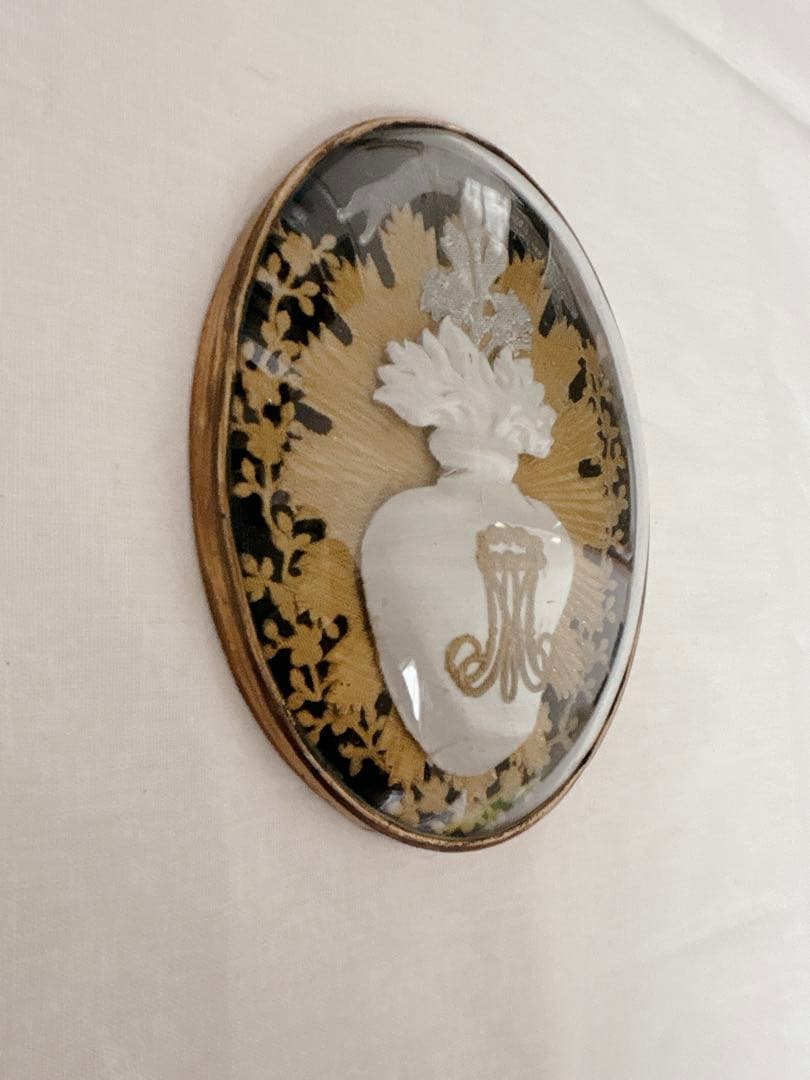 フランスアンティーク　メダイヨン　壁掛け　マリアさま