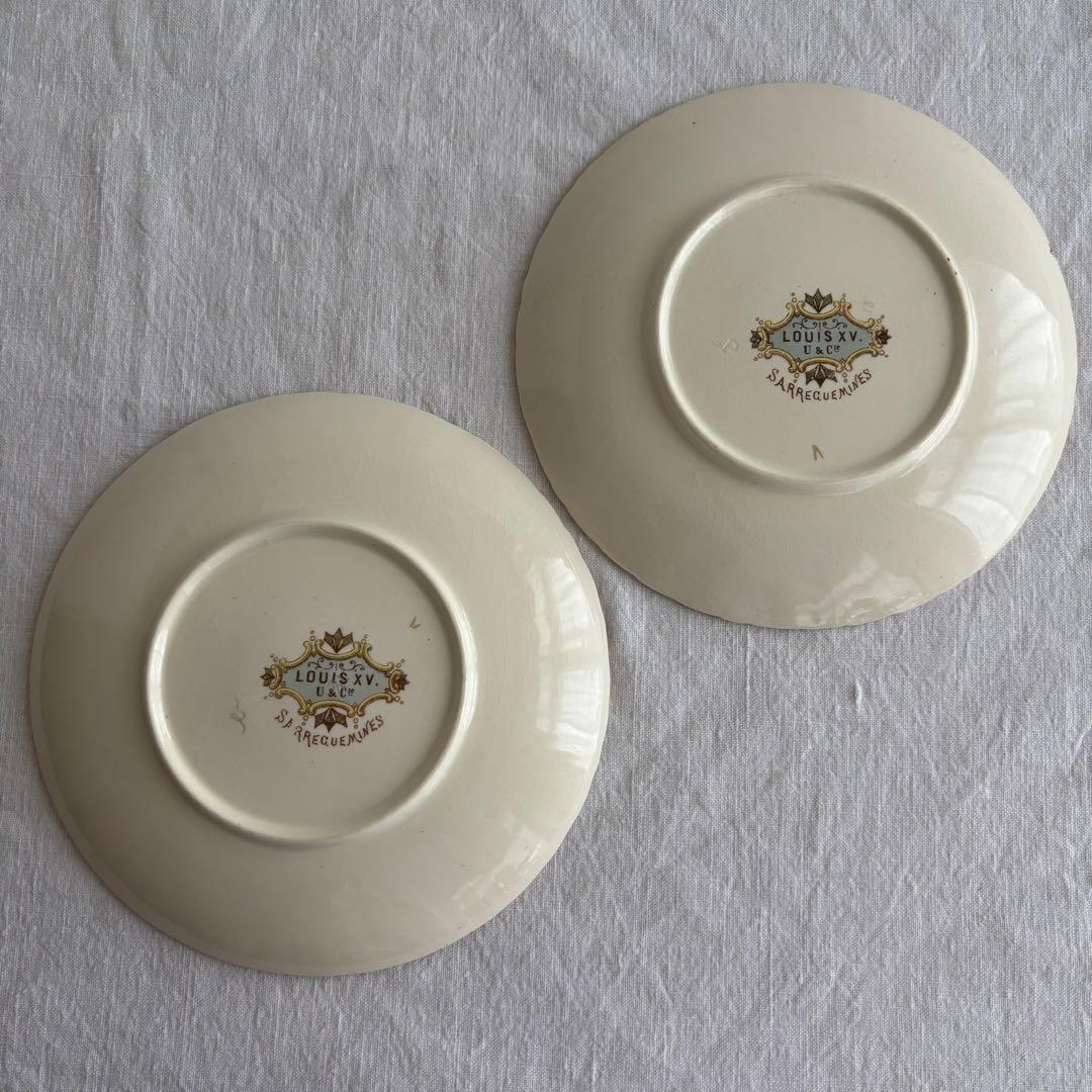 フランスアンティーク サルグミンヌ Louis XVプレート2枚セット