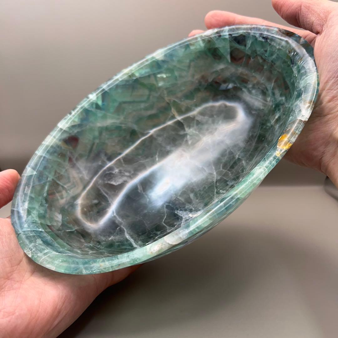 （fluorite6）レア フローライト 大きなフルーツ皿お椀お皿ボウル