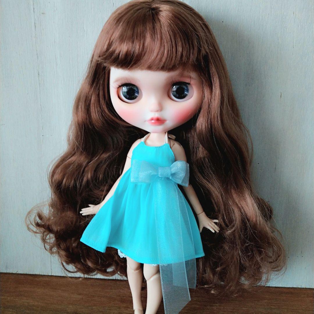 222.※ブルーのキャミソールドレス※ブライスアウトフィット※1/6ドール服