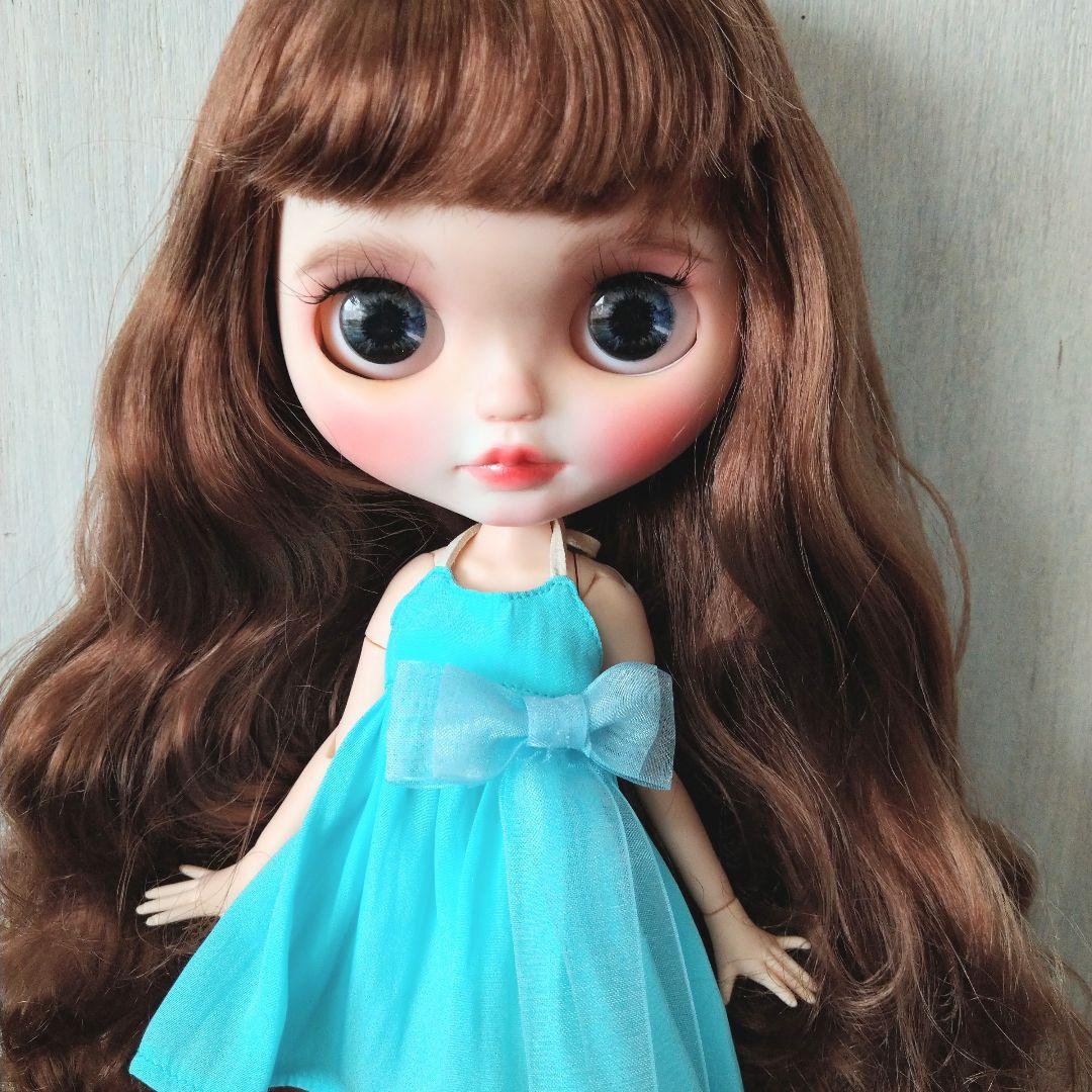 222.※ブルーのキャミソールドレス※ブライスアウトフィット※1/6ドール服