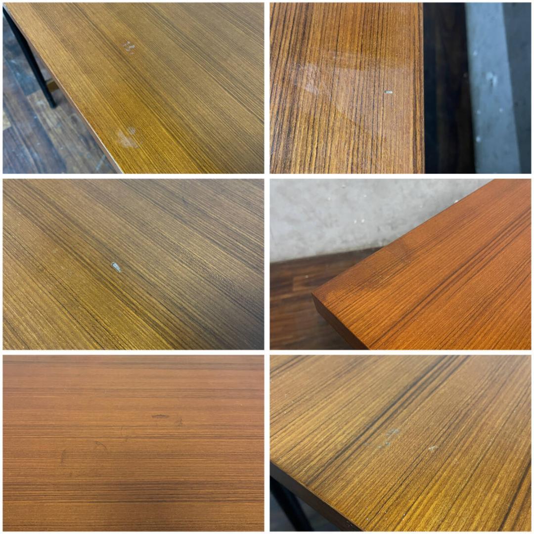 天童木工 片袖机 チーク材 鉄脚 デスク テーブル 机 家具 70 〜 80年代