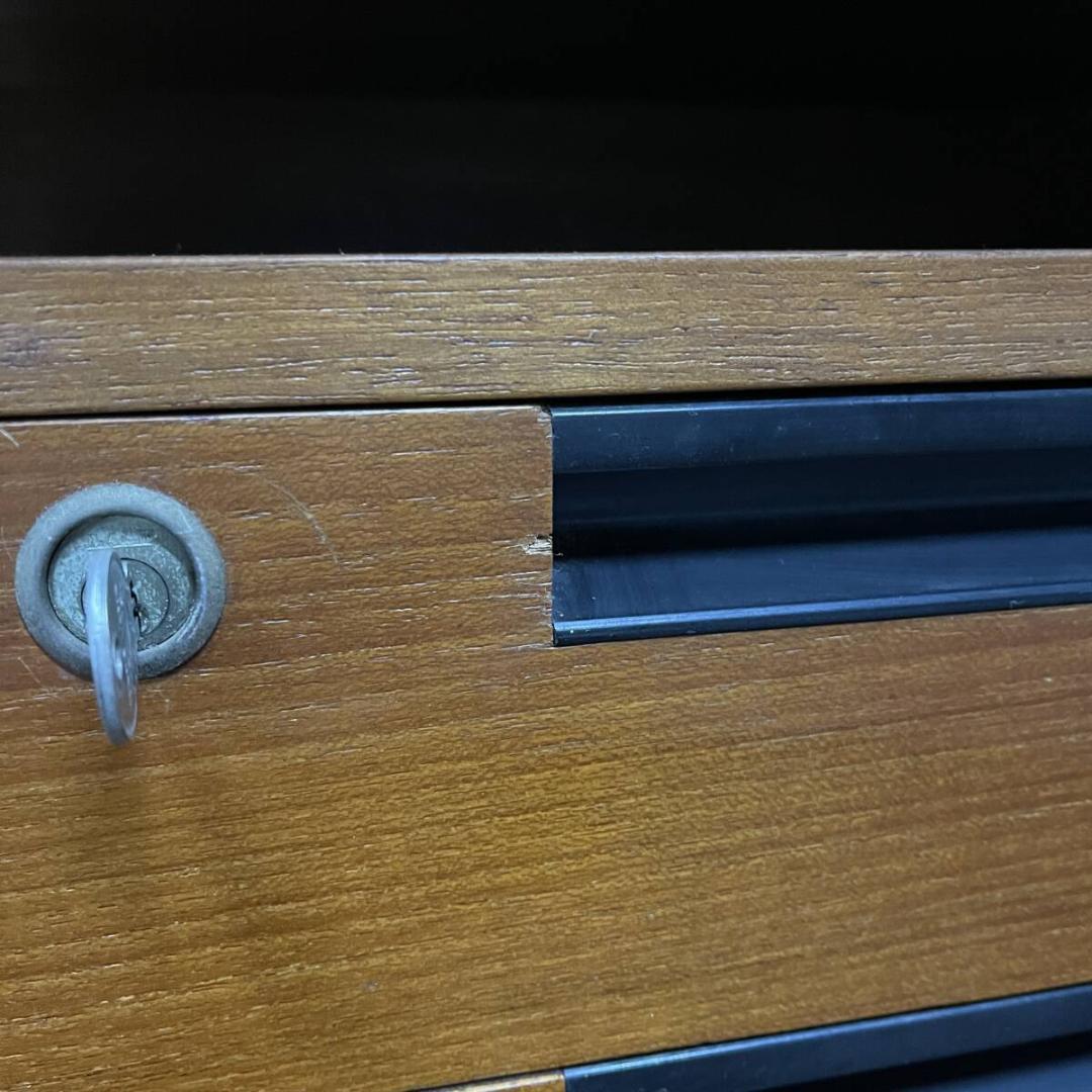 天童木工 片袖机 チーク材 鉄脚 デスク テーブル 机 家具 70 〜 80年代