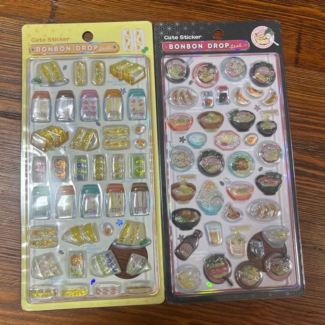 ボンボンドロップシール 新作 和柄 ラーメン たまごサンド 2点セット