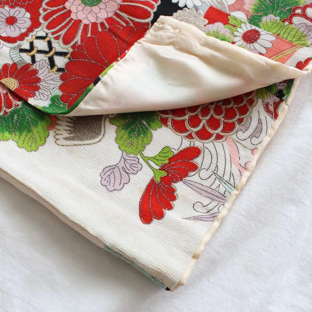 七五三 3歳 女の子 子供 アンティーク 着物 被布 ビーズバッグ セット