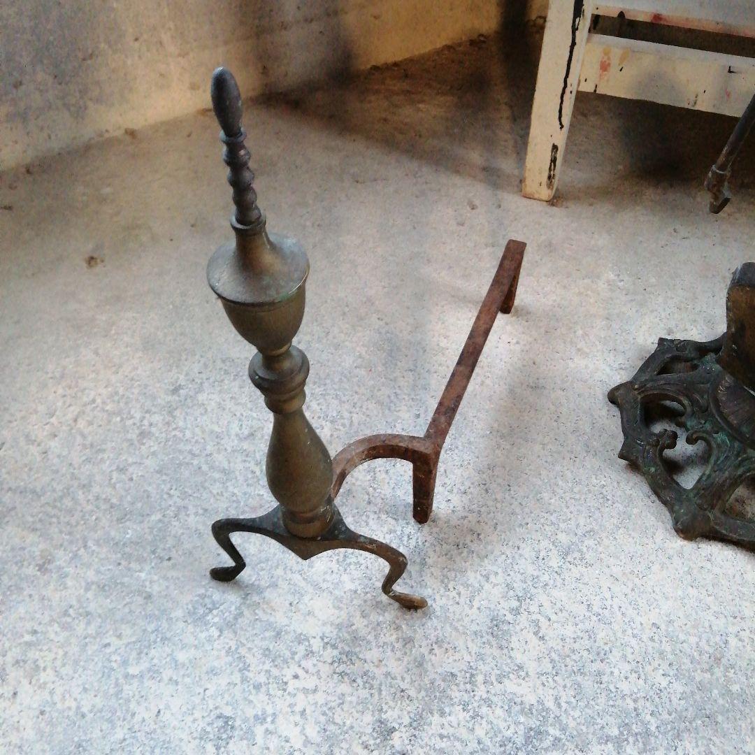 イギリス製　アンティークファイヤーツール　サイドカバー