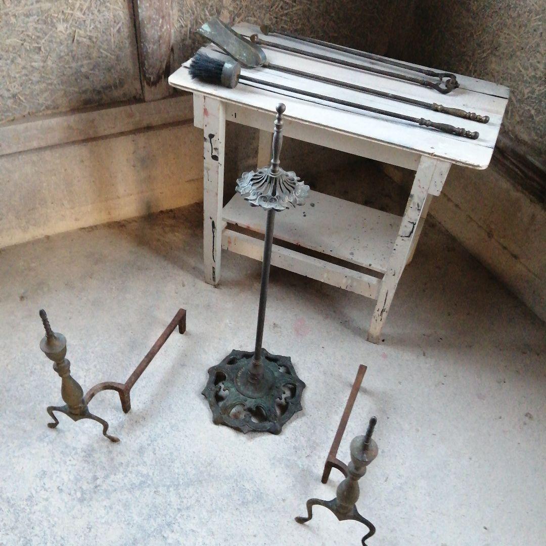 イギリス製　アンティークファイヤーツール　サイドカバー