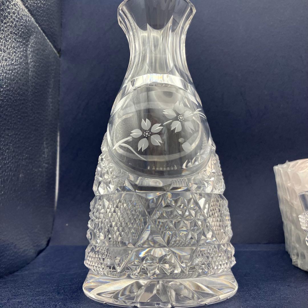 薩摩切子 酒器揃 「 花やか 」透明 頌峰(しょうほう)作