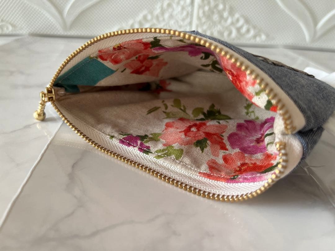 ☆*☆様 コヤンイサムチョン フリル トートバック ポーチ デニム 猫 キャット