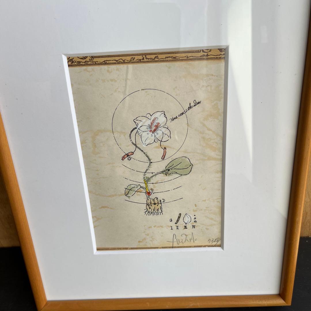 西岡文彦 版画 額装 直筆サイン シリアルNo.入 絵画