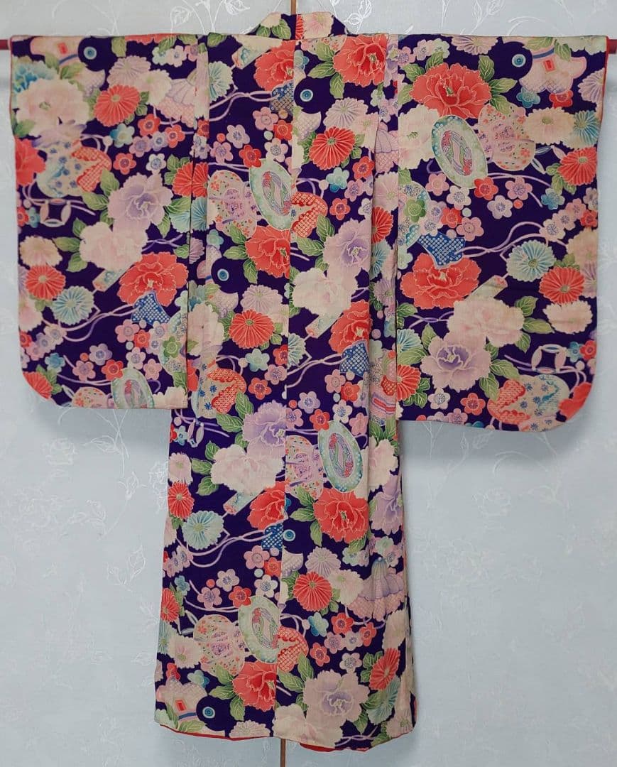 NK39アンティーク子供着物正絹着丈97センチ裄丈41センチ