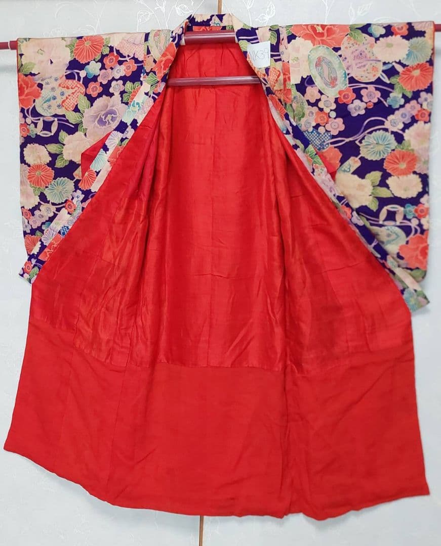 NK39アンティーク子供着物正絹着丈97センチ裄丈41センチ