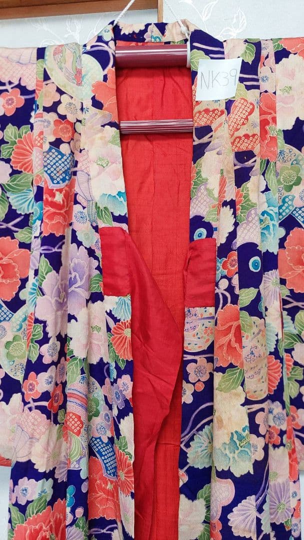 NK39アンティーク子供着物正絹着丈97センチ裄丈41センチ
