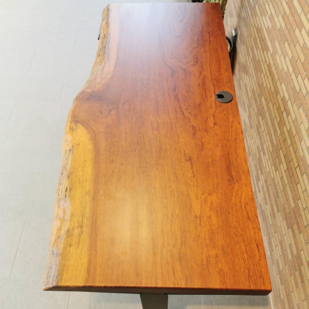 ♥CREER ブビンガ 無垢一枚板 昇降スタンディングデスク