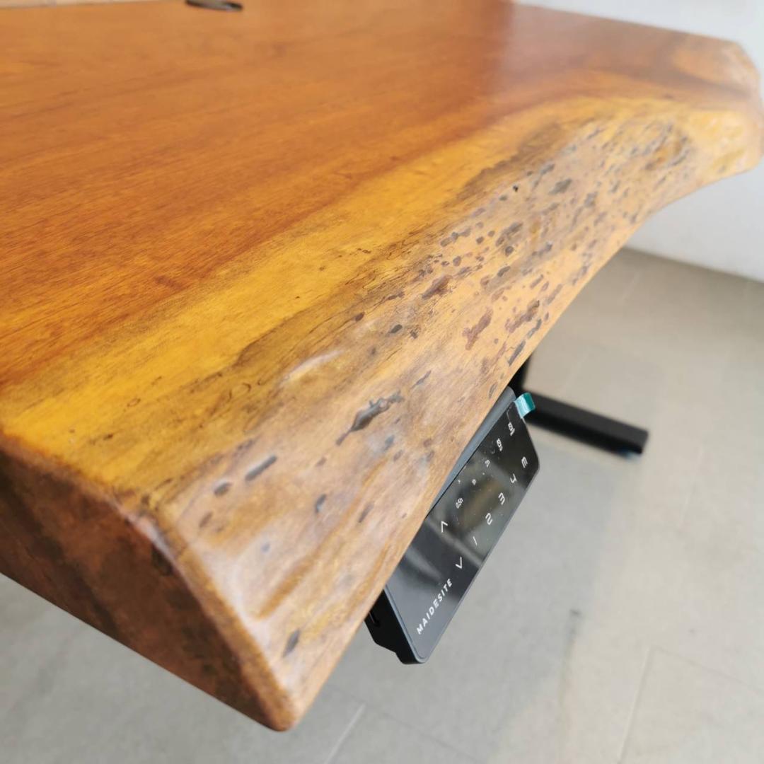 ♥CREER ブビンガ 無垢一枚板 昇降スタンディングデスク