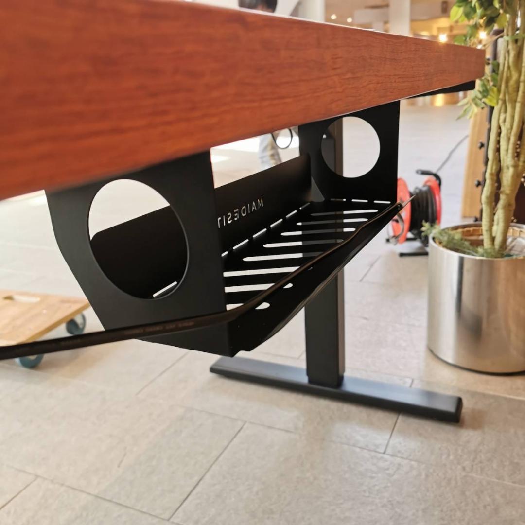 ♥CREER ブビンガ 無垢一枚板 昇降スタンディングデスク