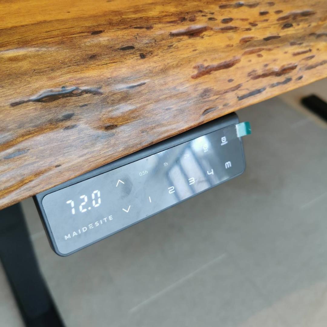 ♥CREER ブビンガ 無垢一枚板 昇降スタンディングデスク