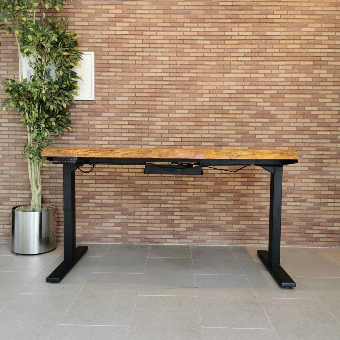 ♥CREER ブビンガ 無垢一枚板 昇降スタンディングデスク