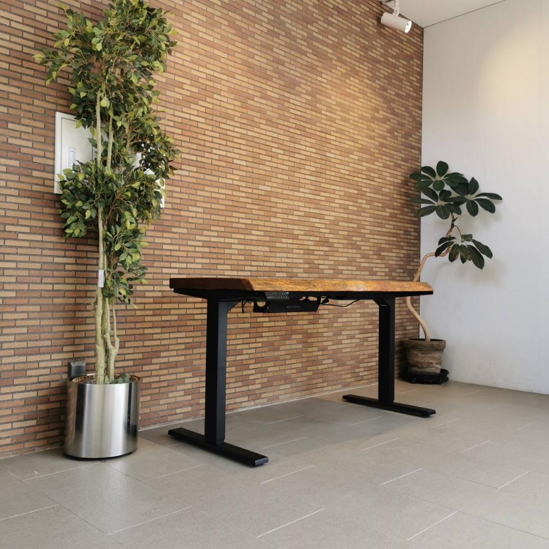 ♥CREER ブビンガ 無垢一枚板 昇降スタンディングデスク
