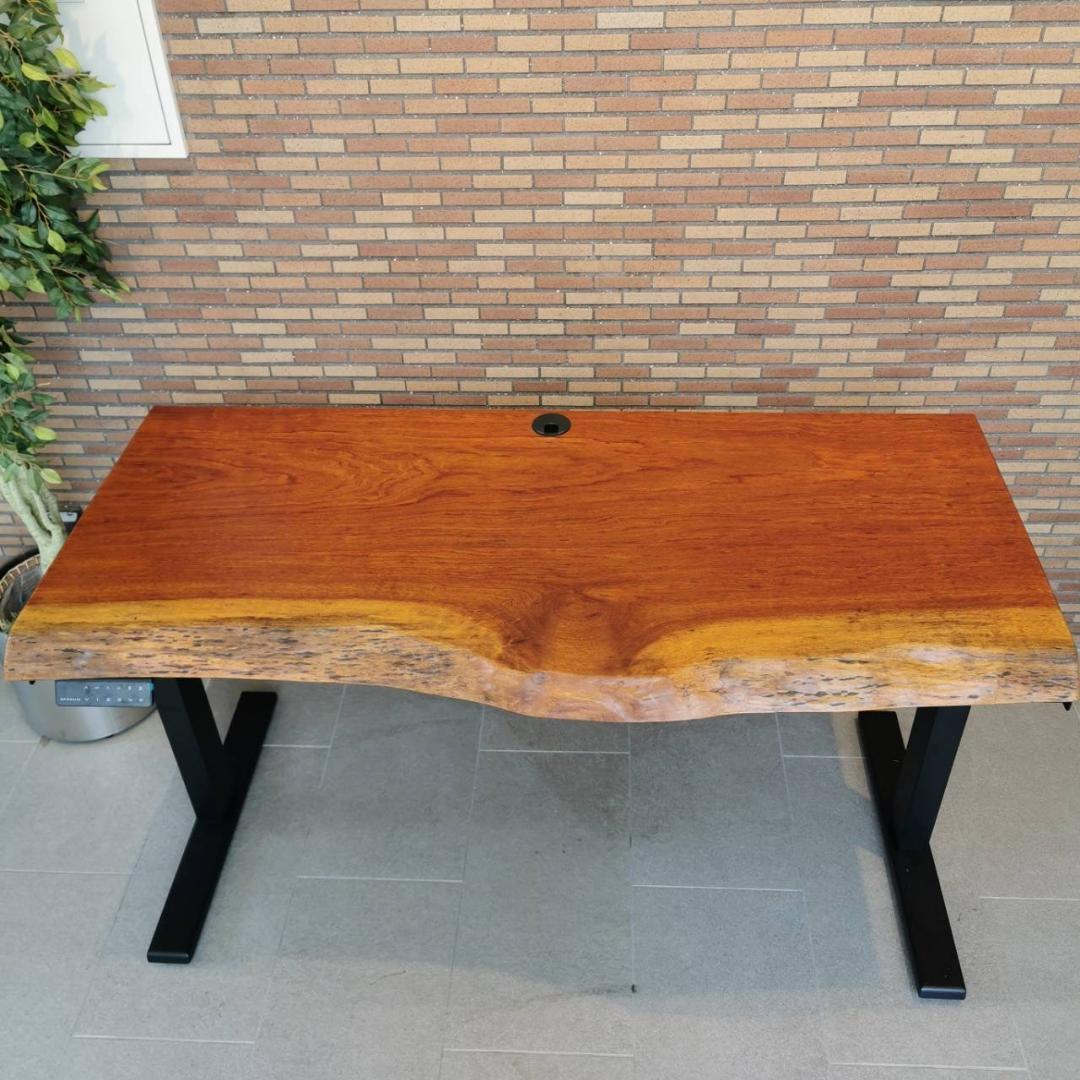 ♥CREER ブビンガ 無垢一枚板 昇降スタンディングデスク