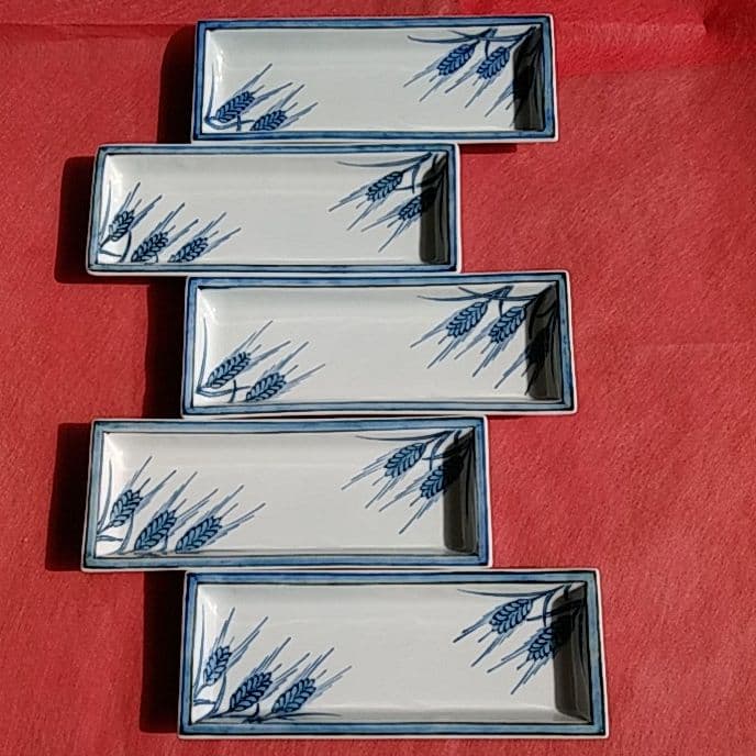 有田焼　源右衛門　小鉢　稲穂　手描き　５枚