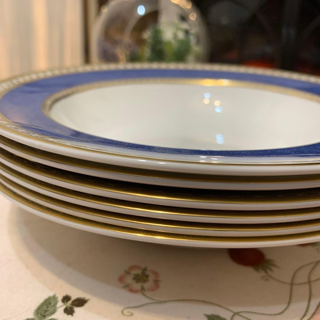 ウェッジウッド  ユーランダー　パウダーブルー　20cm スーププレート 6枚