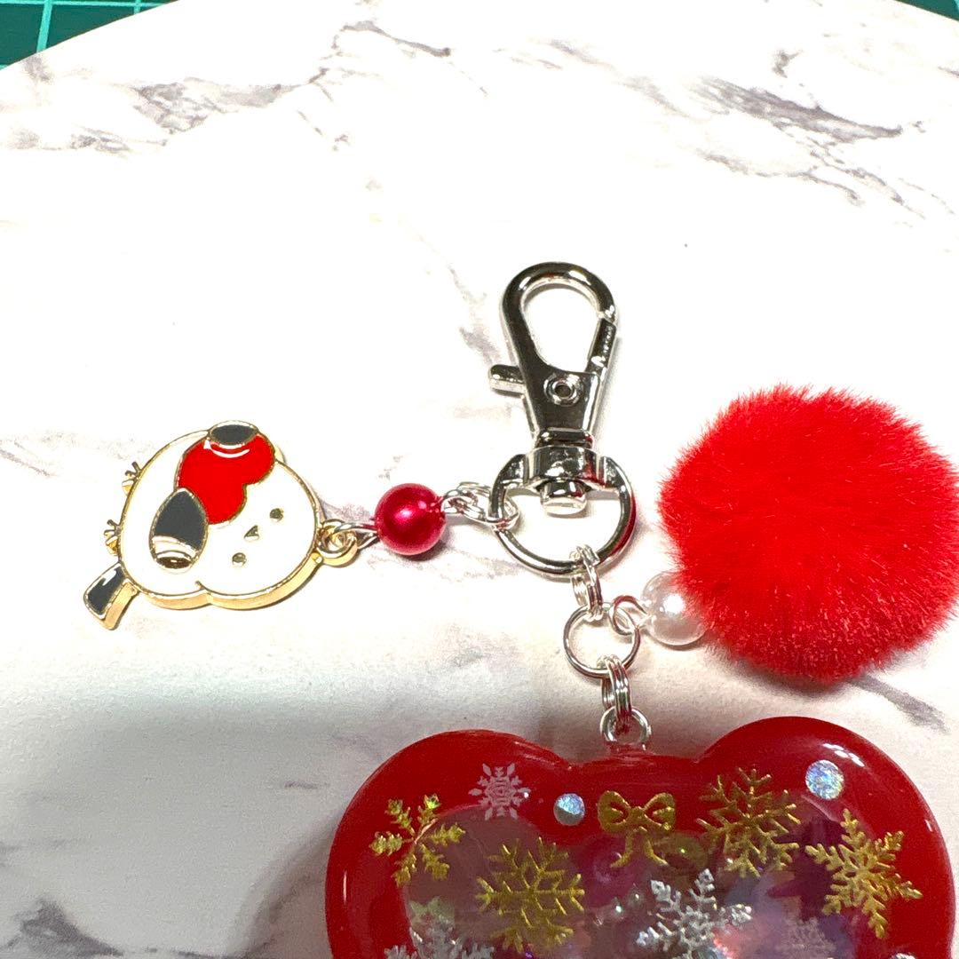 6822☆ シマエナガ　シェイカー　キーホルダー　レジン　ハンドメイド