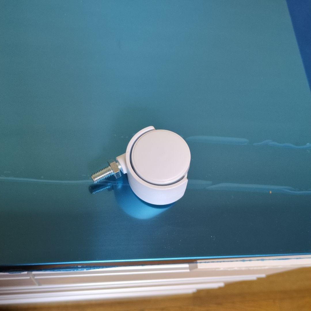 最終値下げ　キッチンカウンター 薄型 天板ステンレス鏡面仕上げ ４段 幅90 白