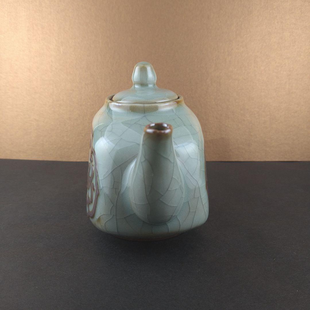 中国　人間国宝　毛正聪　毛正聡　竜泉青磁　茶壺　中国茶器　急須