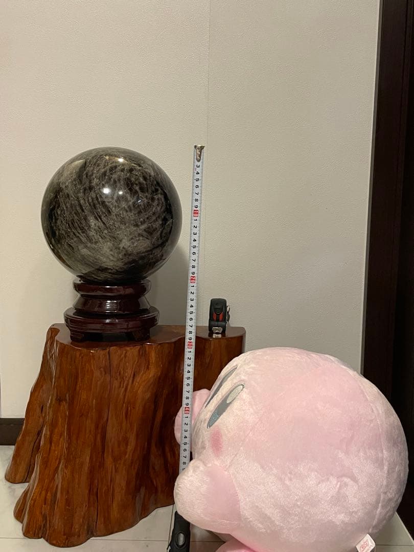 ✨【1点限り】✨モリオン丸玉　黒水晶　20.3kg 255mm 台座付き