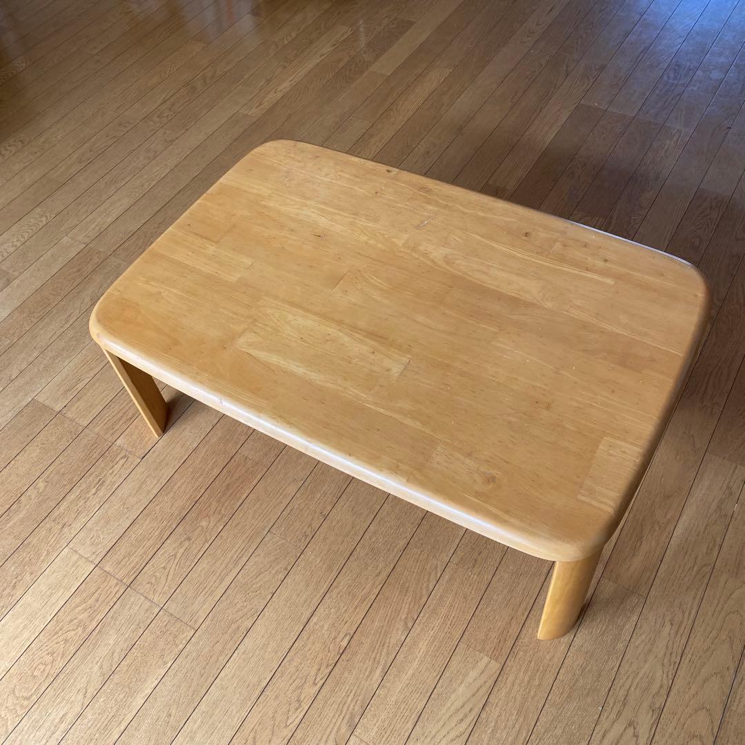 ダイニングテーブル ローテーブル木目柄　折りたたみ幅90×奥行6０×高さ約30