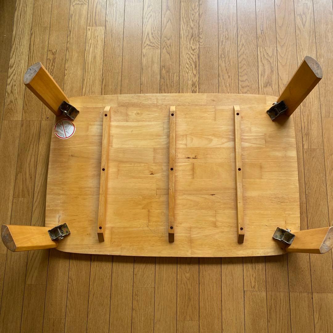 ダイニングテーブル ローテーブル木目柄　折りたたみ幅90×奥行6０×高さ約30