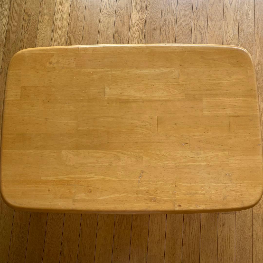 ダイニングテーブル ローテーブル木目柄　折りたたみ幅90×奥行6０×高さ約30