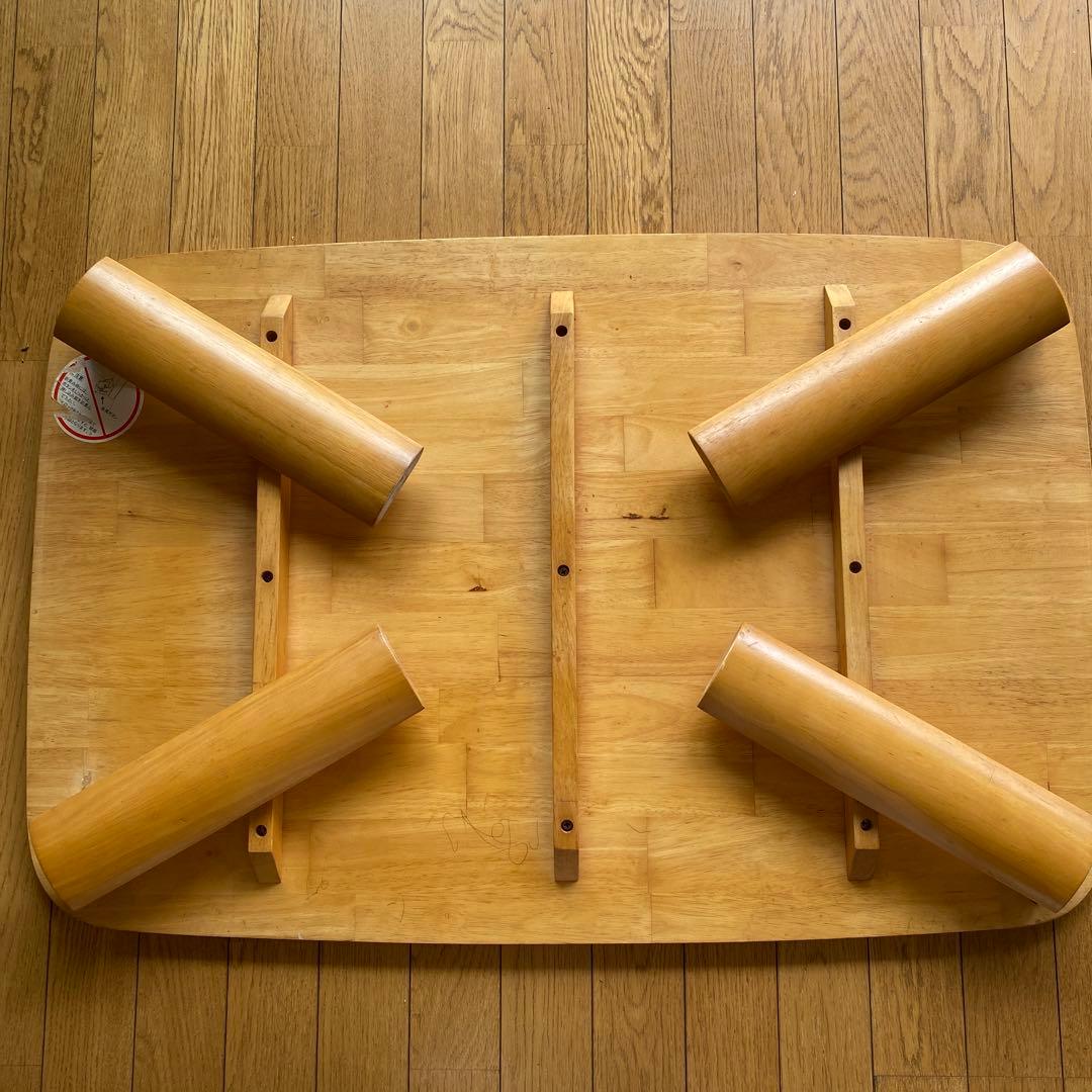 ダイニングテーブル ローテーブル木目柄　折りたたみ幅90×奥行6０×高さ約30