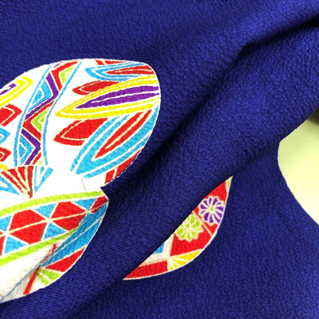 正絹　着物　七五三　7歳　女の子　四つ身　手毬　子供