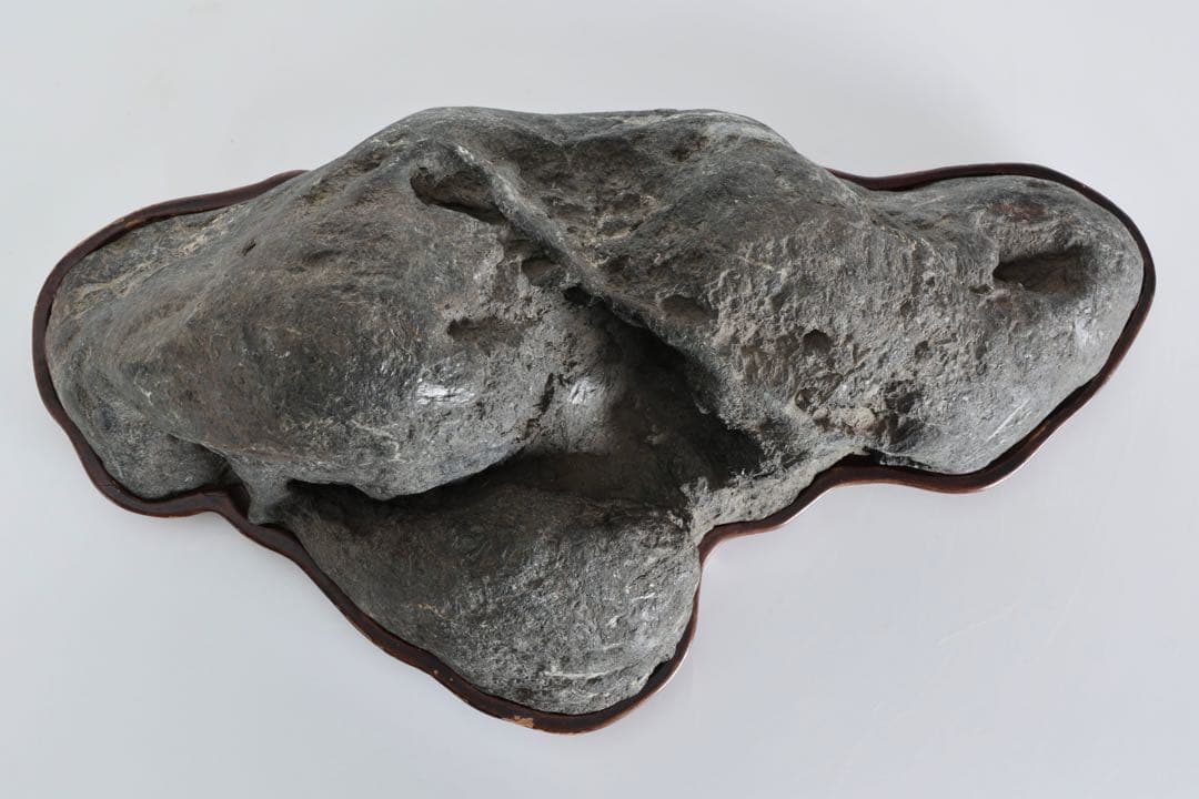 山景石 連山 遠山景 観賞石 5.1kg 台座付 水石 自然石 盆景 盆石 飾石