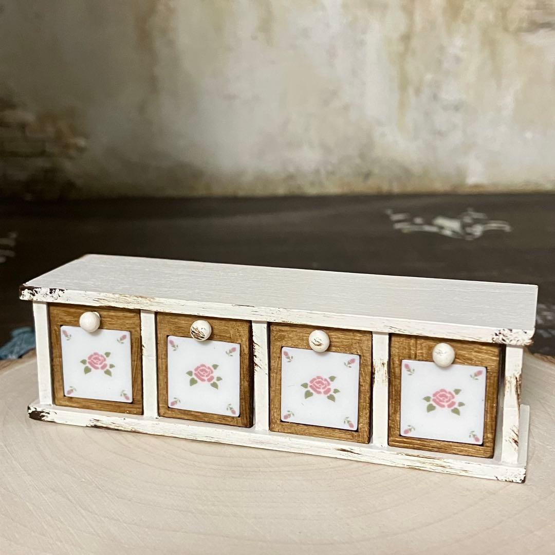 お取り寄せ ミニチュア キッチン家具 引き出し収納 ドールハウス 1/6