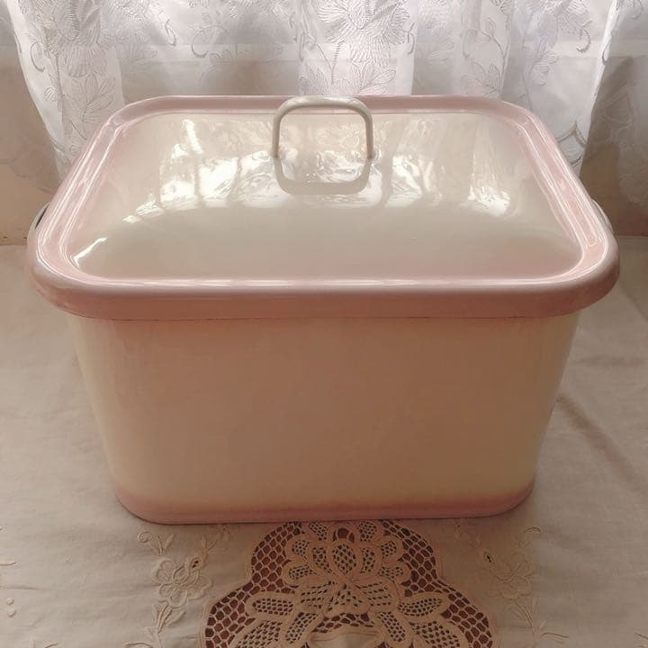 お値下げ♡新品イマンダイアナローズホーローミディ缶琺瑯マニーローズバスケット薔薇