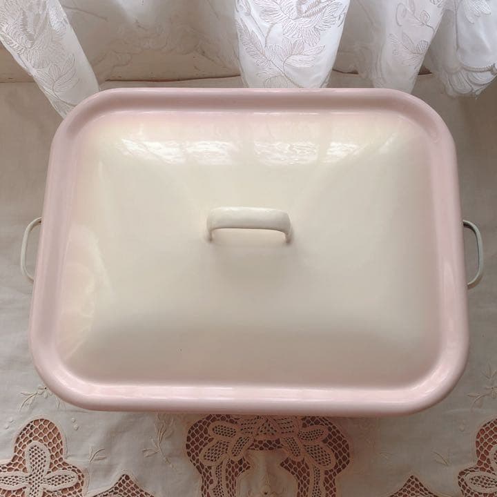 お値下げ♡新品イマンダイアナローズホーローミディ缶琺瑯マニーローズバスケット薔薇