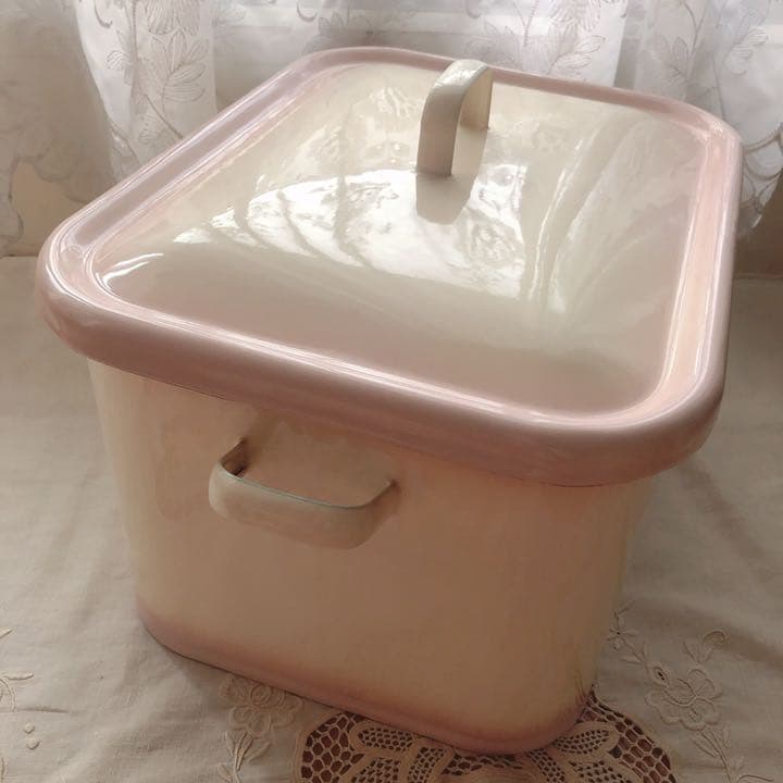 お値下げ♡新品イマンダイアナローズホーローミディ缶琺瑯マニーローズバスケット薔薇