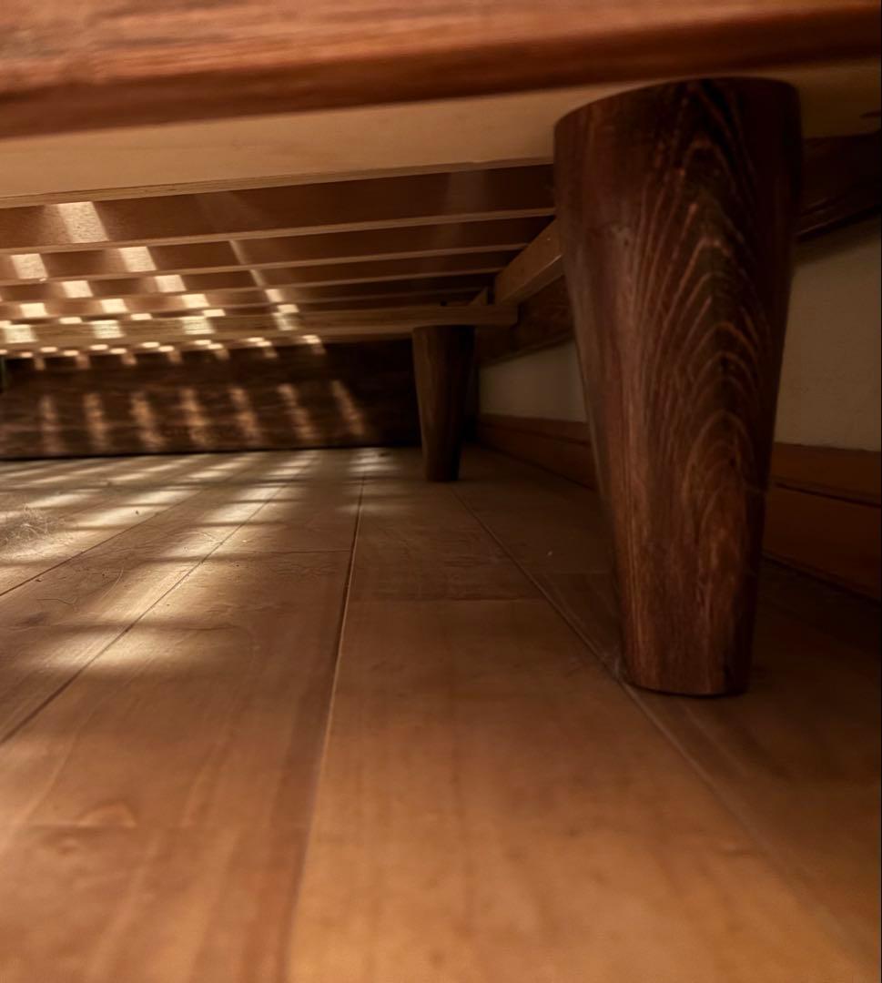 木製シングルベッドフレーム 茶色