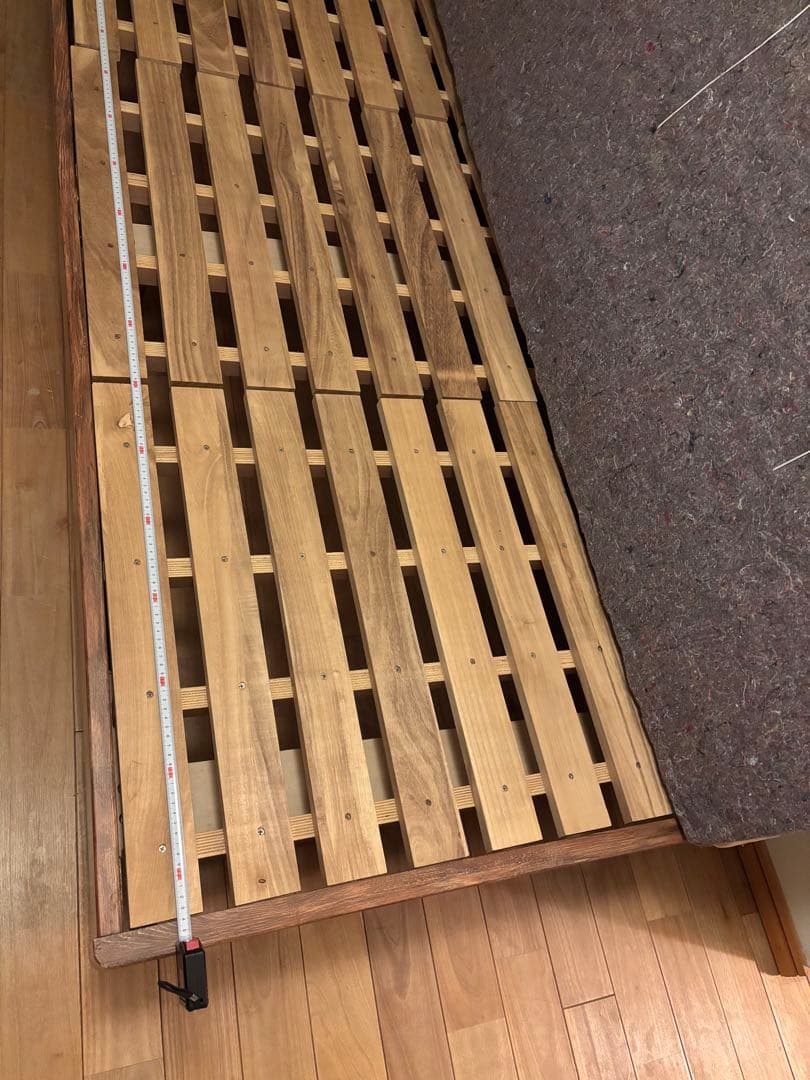 木製シングルベッドフレーム 茶色